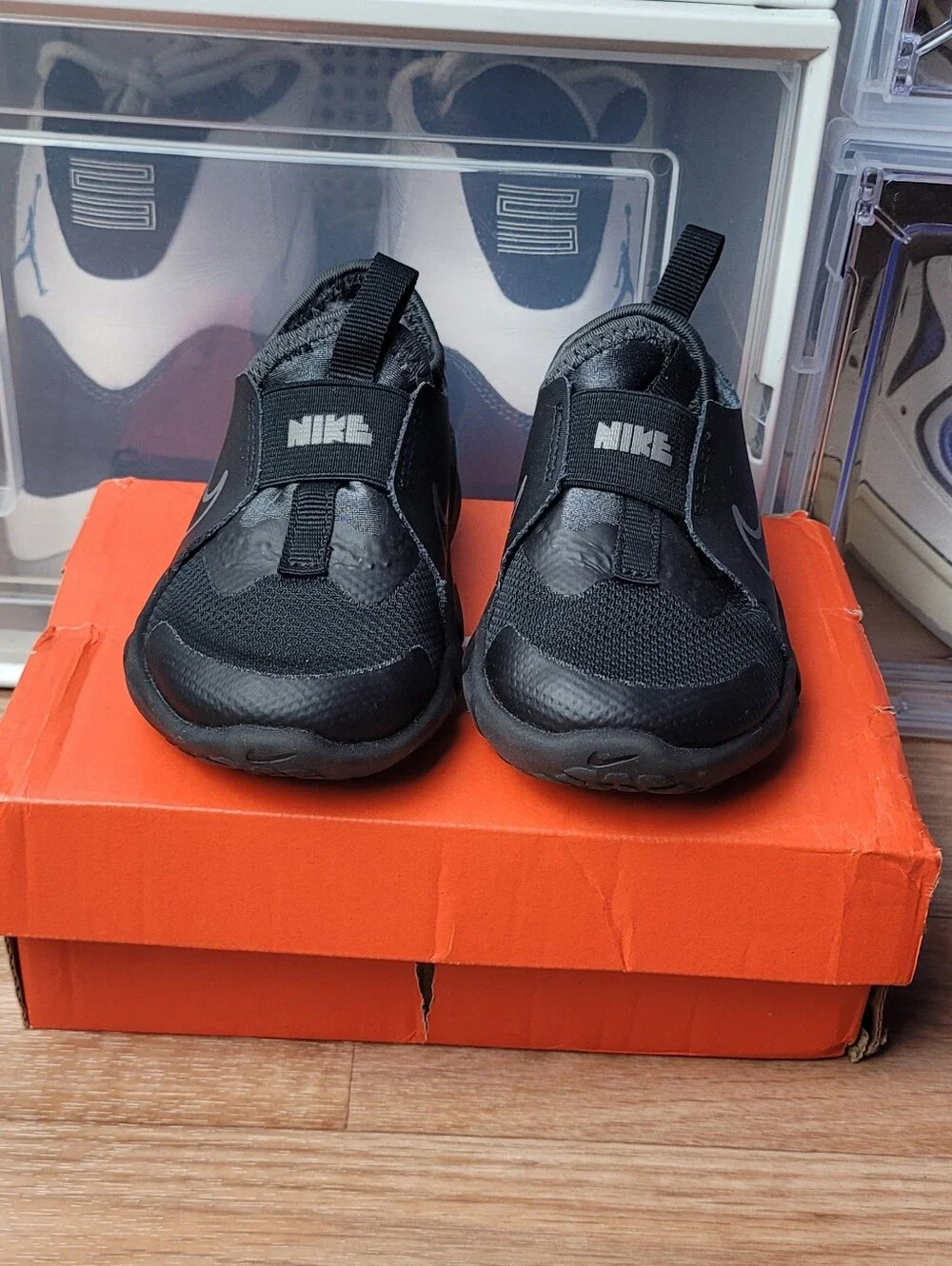 Toddler's Nike Flex Runner 2 Black/Flat Pewter-Anthracite DJ6039 001 Size 6c